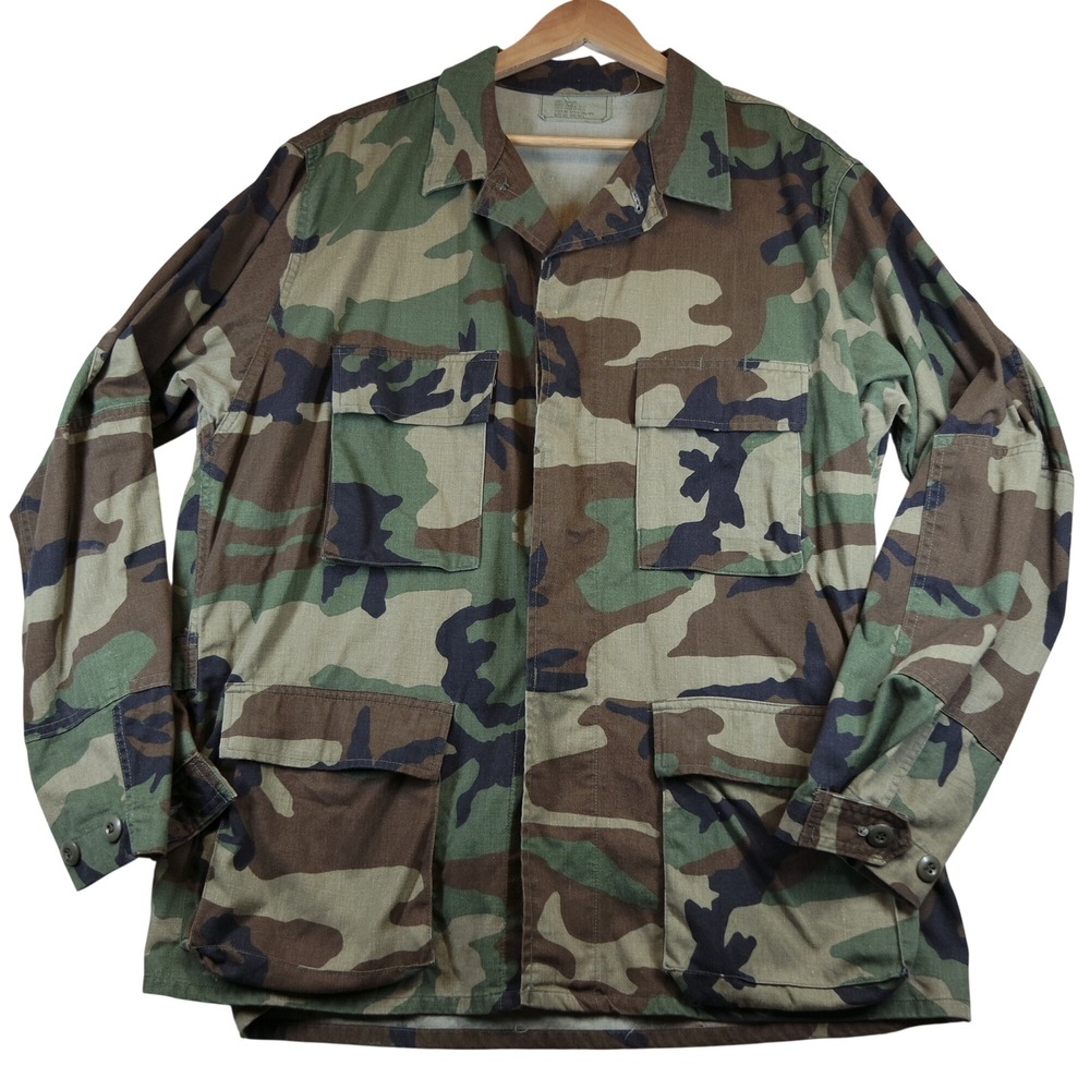 Vintage 90's US Military Woodland Camo BDU Field Jacket L Regular 92nd DLA Coat